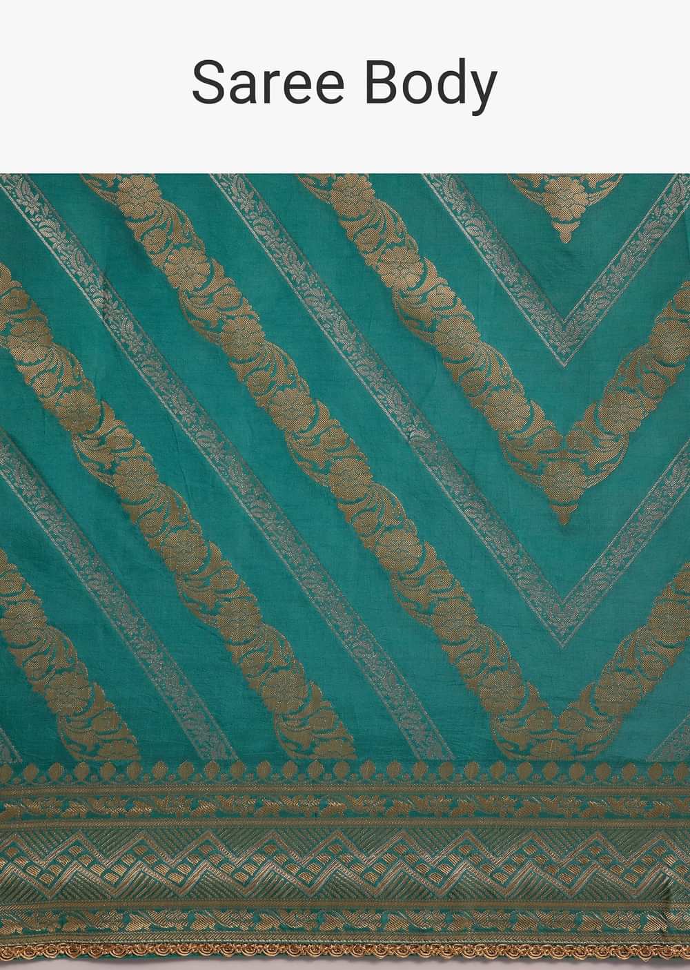Turquoise Green Dola Silk Saree With Zari Weaving