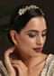 Turquoise Stone Studded Headband With Floral Kundan Motifs By Paisley Pop