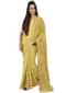 Green And Yellow Banarasi Saree In Two Toned Silk With Matching Blouse Piece Online - Kalki Fashion