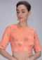 Peach Blouse In Two Toned Silk With Brocade Pattern Online - Kalki Fashion