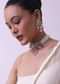 Two Tone Finish Kundan Choker Set In Mix Metal