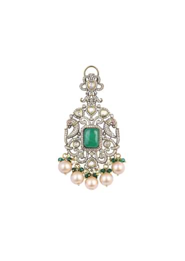 Two Tone Victorian Danglers With Polki Studs