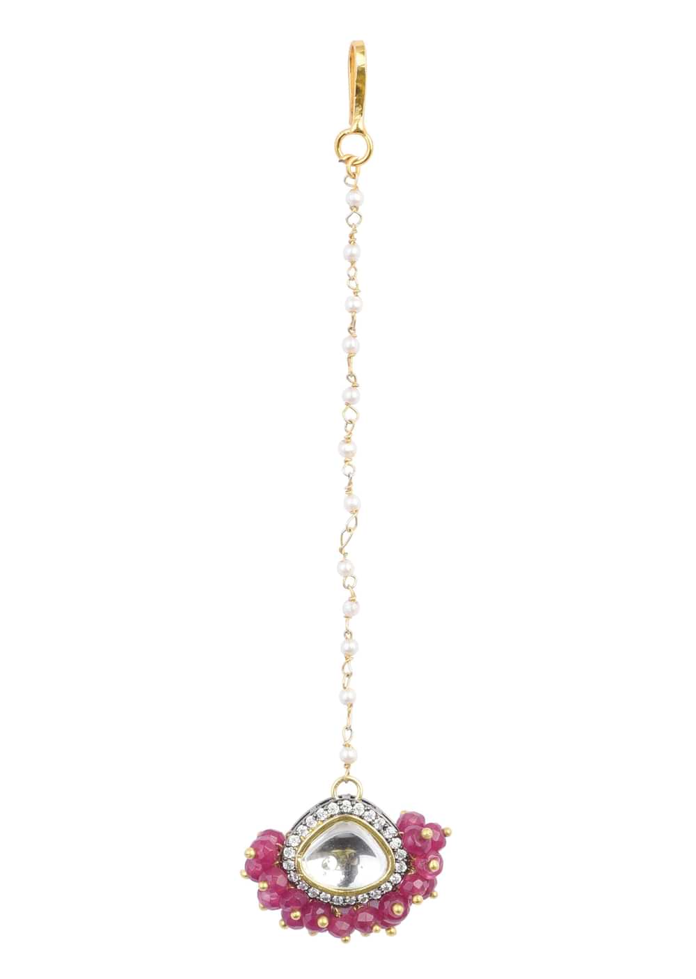 Two Tone Victorian Necklace Set With Mangtikka