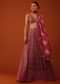 Valentine Red Georgette Lehenga and Organza Blouse With Jaal Work