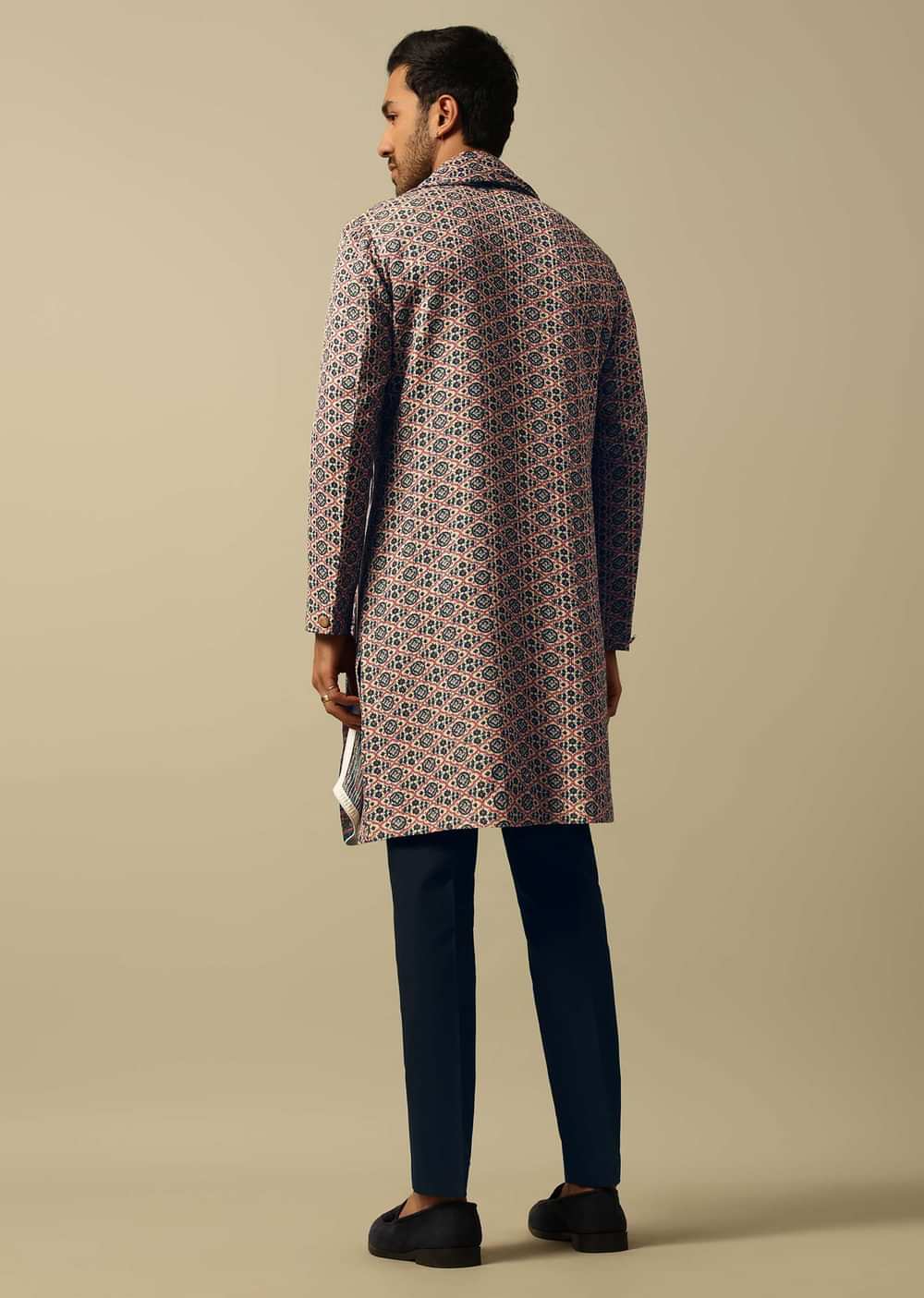 Vibrant Multi Cotton Silk Kurta Set For Men