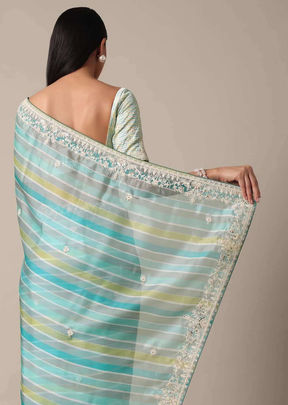 Vibrant Multicolored Muslin Saree With Stripes