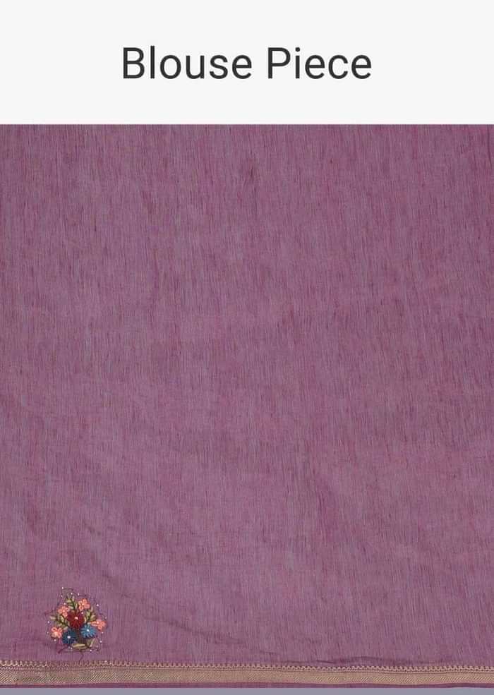 Victorian rose pink ombre cotton silk with matching blouse piece only on Kalki