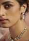 Victorian Polki Necklace And Earrings Set With Cubic Zirconia