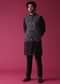 Violet Purple Jacket Kurta Set In Silk With Threadwork