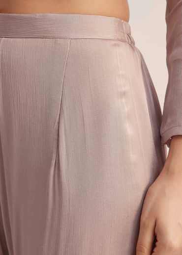 Warm Grey Sequined Chinon Sharara Set