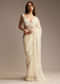 White Chiffon Saree with Resham Embroidery