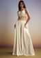 White Crepe Crop Top Set With Sequins Work And Dupatta