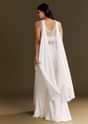 White Crepe Kurta Set With Net Choker Style Dupatta