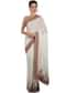 White georgette saree adorned with sequins and zari work only on Kalki