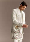 White Jodhpuri Kurta Set With Jacket