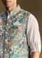White Linen Jacket And Shirt With Multicolor Kantha Detailing