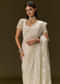 White Net Saree With All Over Heavy Embroidery
