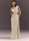 White Pre Draped Saree With Crystal Work And Cowl Blouse