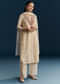 White Silk Kurta Set With Thread Work