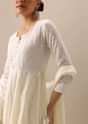 White Anarkali Set with Chikankari Work
