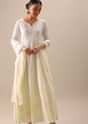 White Anarkali Set with Chikankari Work