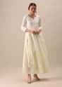 White Anarkali Set with Chikankari Work