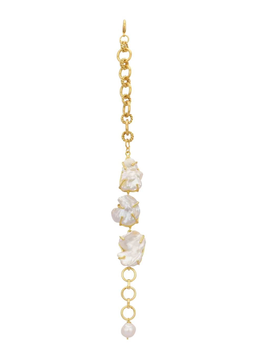 White And Gold Finish Bracelet With Mother Of Pearls