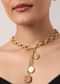 White And Gold Finish Pendant Short Necklace With Pearls