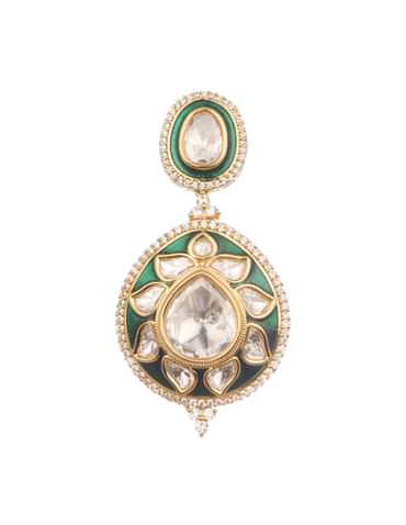 White And Gold Kundan Mix Metal Necklace With Earrings