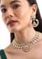 White And Gold Kundan Necklace With Earrings