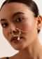 White And Gold Kundan Nose Ring In Mix Metal