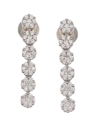 White And Silver Diamond Necklace Set In Mix Metal