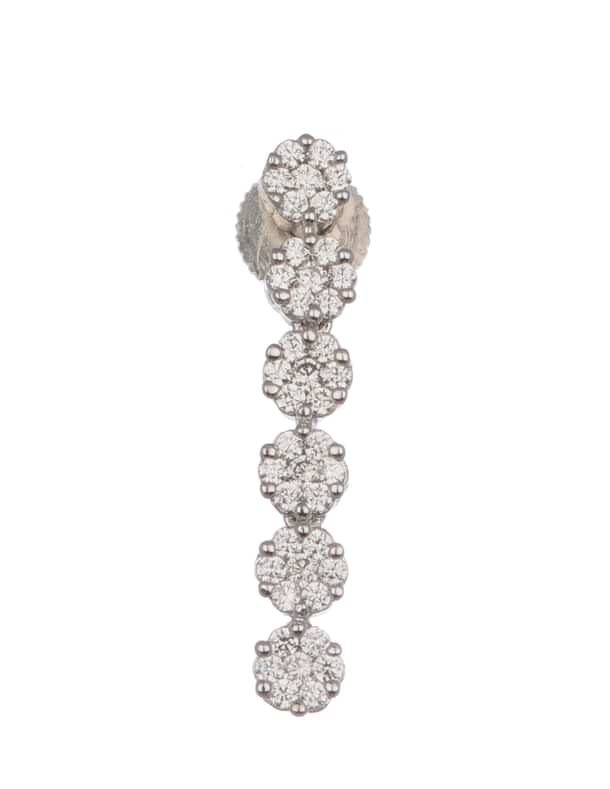 White And Silver Diamond Necklace Set In Mix Metal
