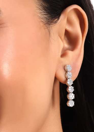 White And Silver Diamond Necklace Set In Mix Metal