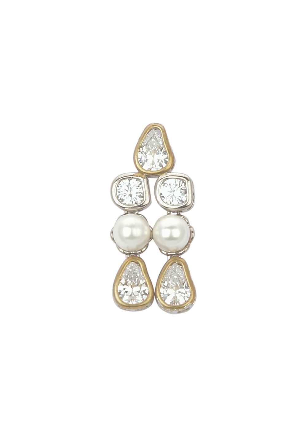 White Choker Set With Polki And Pearls