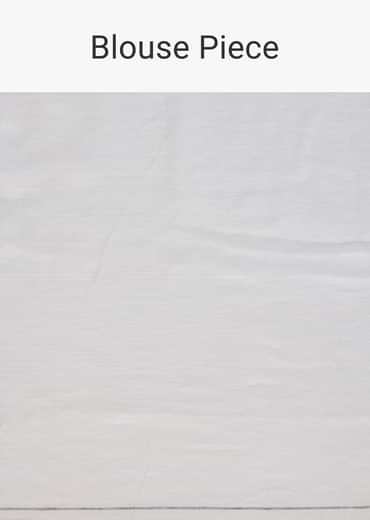 White Cotton Linen Floral Thread Embroidered Saree With Unstitched Blouse Piece
