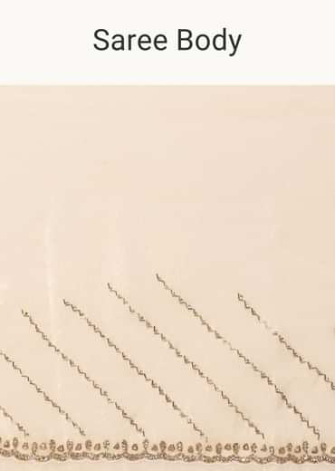 White Embroidered Tissue Saree With Unstitched Blouse