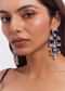 White Finish Zircon And Blue Stone Dangler Earrings