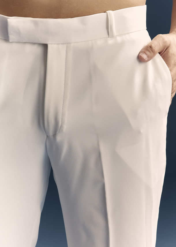 White Jodhpuri Suit For Men With Thread And Moti Embroidery White Jodhpuri Suit For Men With Thread And Moti Embroidery