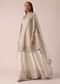 White Kurta Palazzo Set In Chanderi With Sequin Embroidery
