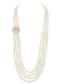 White Layered Necklace With Kundan Encrusted Pendant
