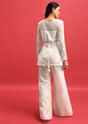 White Net Kurta Palazzo Set In Sequin Work