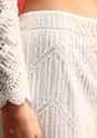 White Net Kurta Palazzo Set In Sequin Work