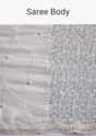 White Net Sequins Saree with Scalloped Embroidered Border