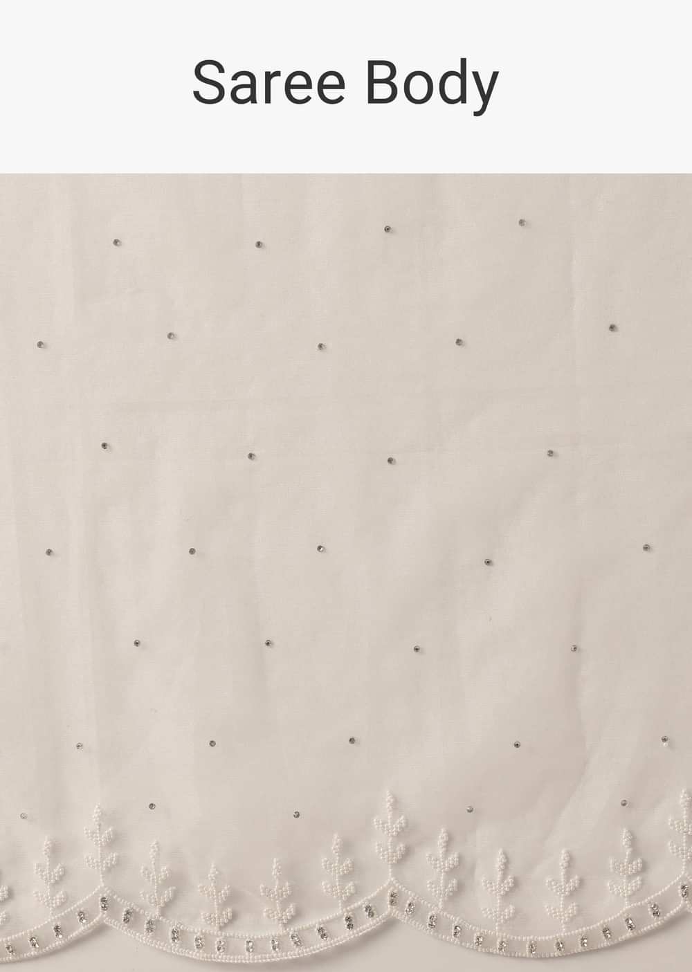 White Organza Saree With Unstitched Blouse Piece