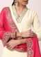 White Pant Set With Bandhani Dupatta
