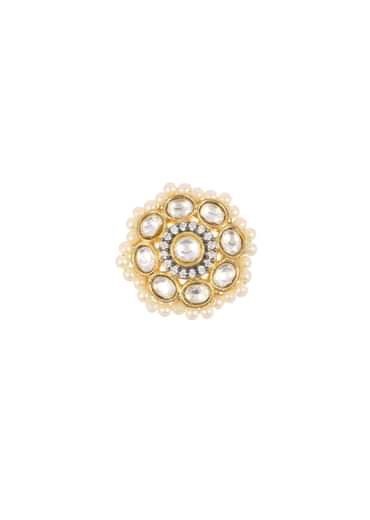 White Pearl Choker And Stud Set With Zircon Motif