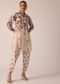 White Printed Kurta Set With Dhoti