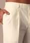 White Printed Kurta Set With Thread Work