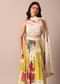 White Printed Lehenga With Thread Work Choli And Net Dupatta
